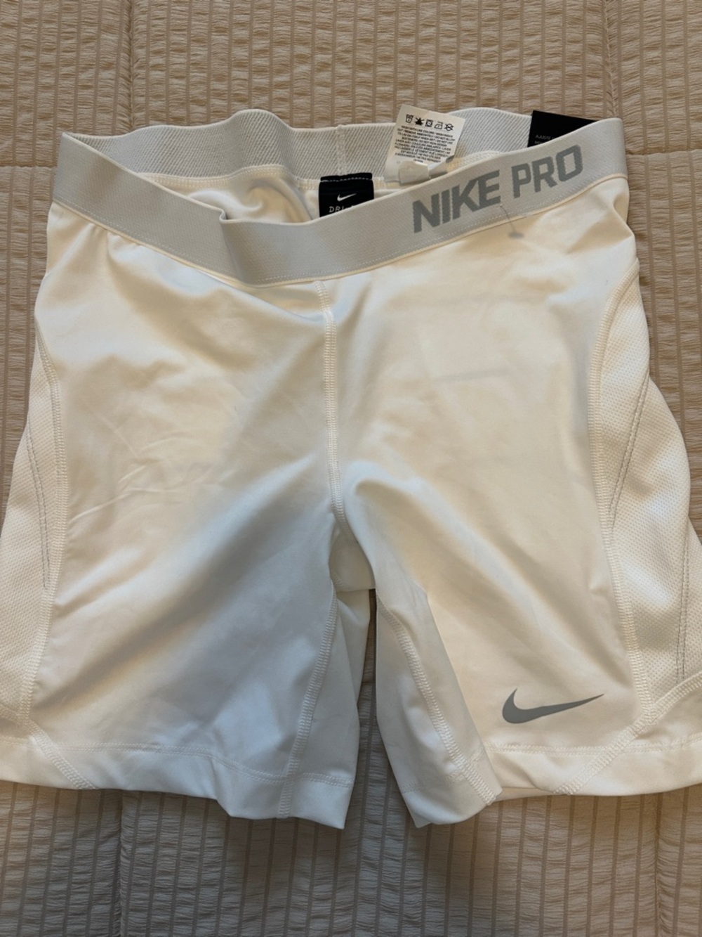 Nike White and Gray Performance Compression Shorts